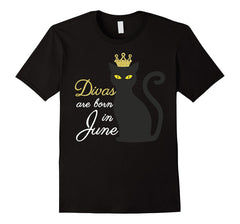 June Birthday Black Cat Lover Novelty Shirt