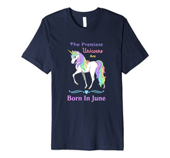Pretty Rainbow Unicorns Are Born In June Birthday Shirt