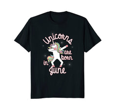 Unicorns are born in June T-Shirt Tshirt Dabbing Birthday