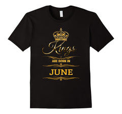 MEN'S KINGS ARE BORN IN JUNE BIRTHDAY NOVELTY T-SHIRT