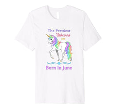 Pretty Rainbow Unicorns Are Born In June Birthday Shirt