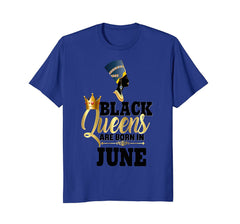 Black Queens Are Born In June Shirt Birthday Nefertiti