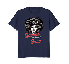 Black Queens Are Born In June Birthday T-Shirt