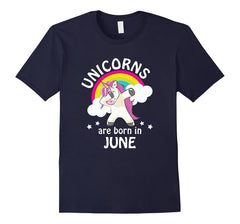 Unicorns are Born in June Birthday Dabbing T-Shirt 1