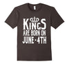 Image of Kings Are Born On June 4th Funny Birthday T-Shirt