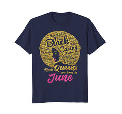 Black Queens Are Born In June Birthday T-Shirt for Women