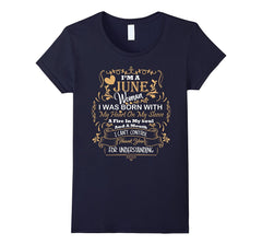 Womens I'm A June Woman T-shirt-Great Birthday Gift Shirt-Cute Love