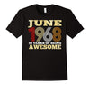 Image of June 1968 50 Years of Being Awesome Birthday Shirt