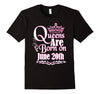 Image of Queens Are Born On June 20th Funny Birthday T-Shirt