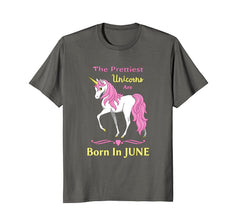 Pretty Pink Unicorn Born In June Birthday Shirt