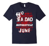Image of Funny Motorcycle T-shirt. June Birthday Tshirt for Men/Dad