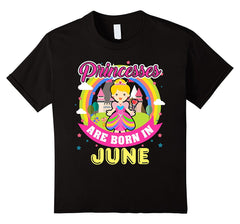 Kids Princesses Are Born In June Fun Girls Birthday T-Shirt