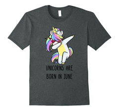 Unicorns Are born In June Tshirt Dabbing Unicorn Birthday Te