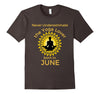 Image of Never Underestimate the Yoga Lover Born in June Birthday Tee