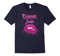 Queens Are Born In June Birthday T-Shirt for Black Women