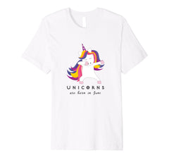 Unicorns Are Born in June T-Shirt Dabbing Birthday Gift