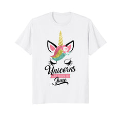 Unicorns are born in June - Cute Kids Birthday Gift T Shirt