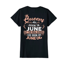Real Queens are born on 6th of June Birthday Gift T-Shirt