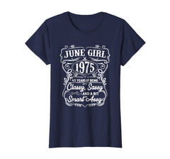 Womens 43th Birthday Gifts June 1975 Of Being Classy Sassy Shirt