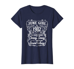 Womens 36th Birthday Gifts June 1982 Of Being Classy Sassy Shirt