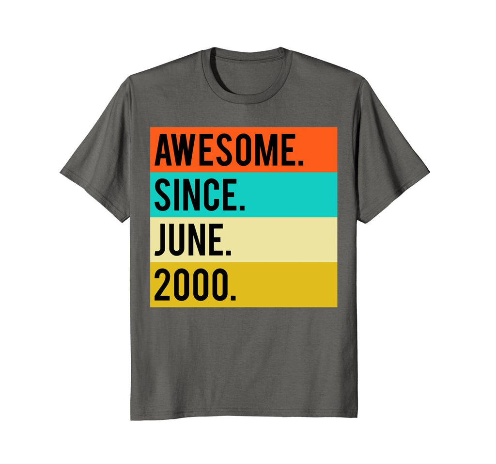 18th Birthday Vintage Gift Awesome Since June 2000 Shirt
