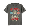 Image of Kings are born in June - USA Flag Birthday Lion Gift T Shirt
