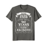 Image of June 1928 T-Shirt 90th Birthday 90 Years Of Being Awesome