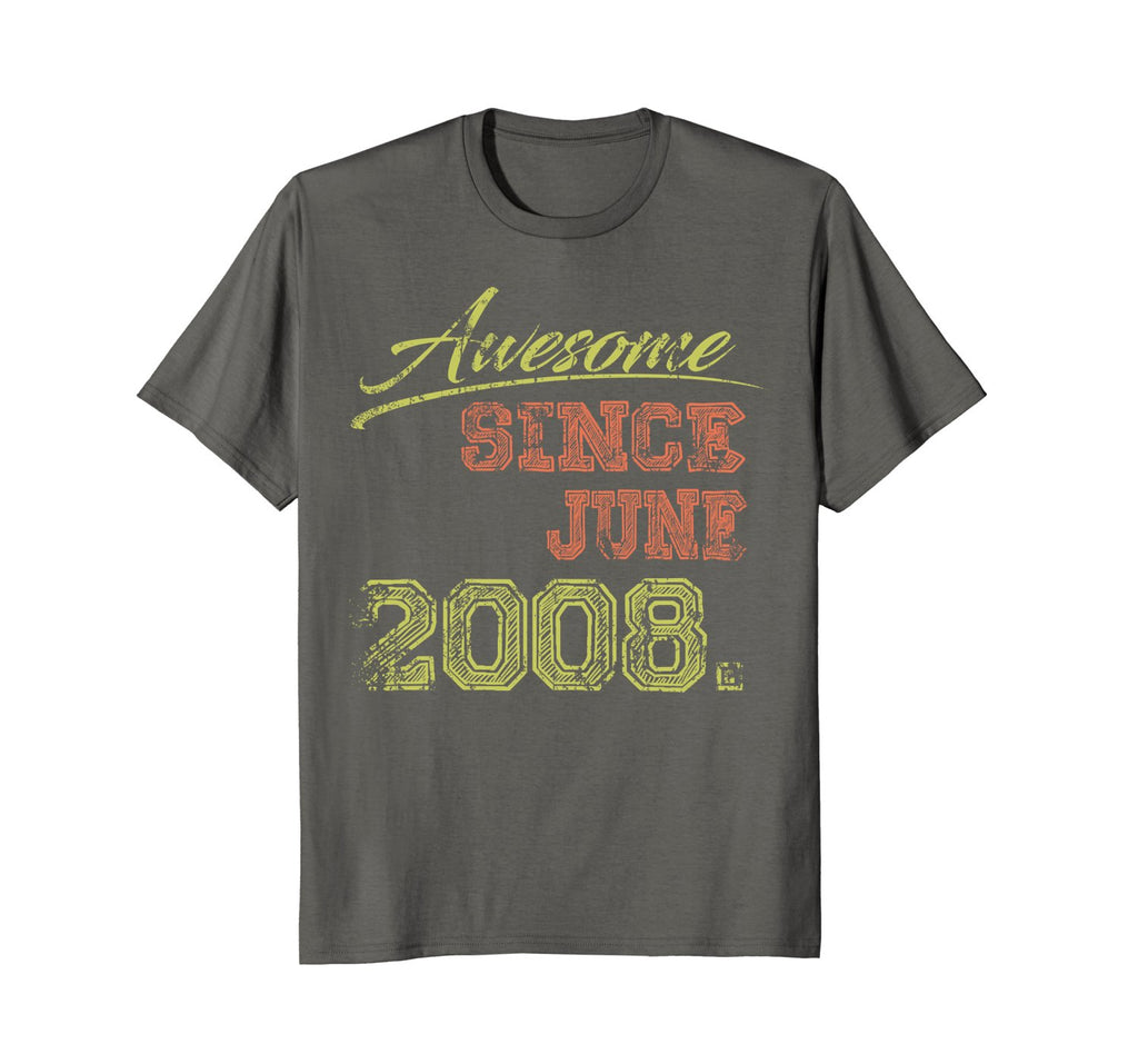Awesome Born on June 2008 10th Birthday Gift T-shirt 10th