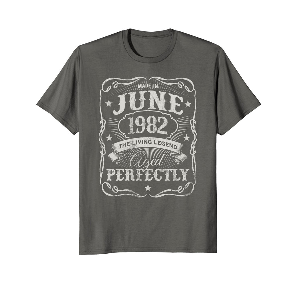 Vintage Made In June 1982 Shirt 36th Birthday Living Legend