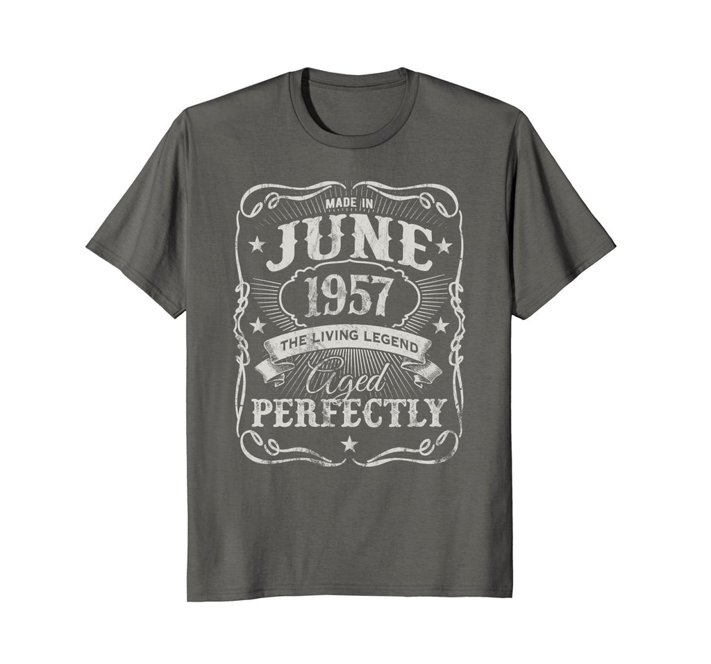Vintage Made In June 1957 Shirt 61st Birthday Living Legend