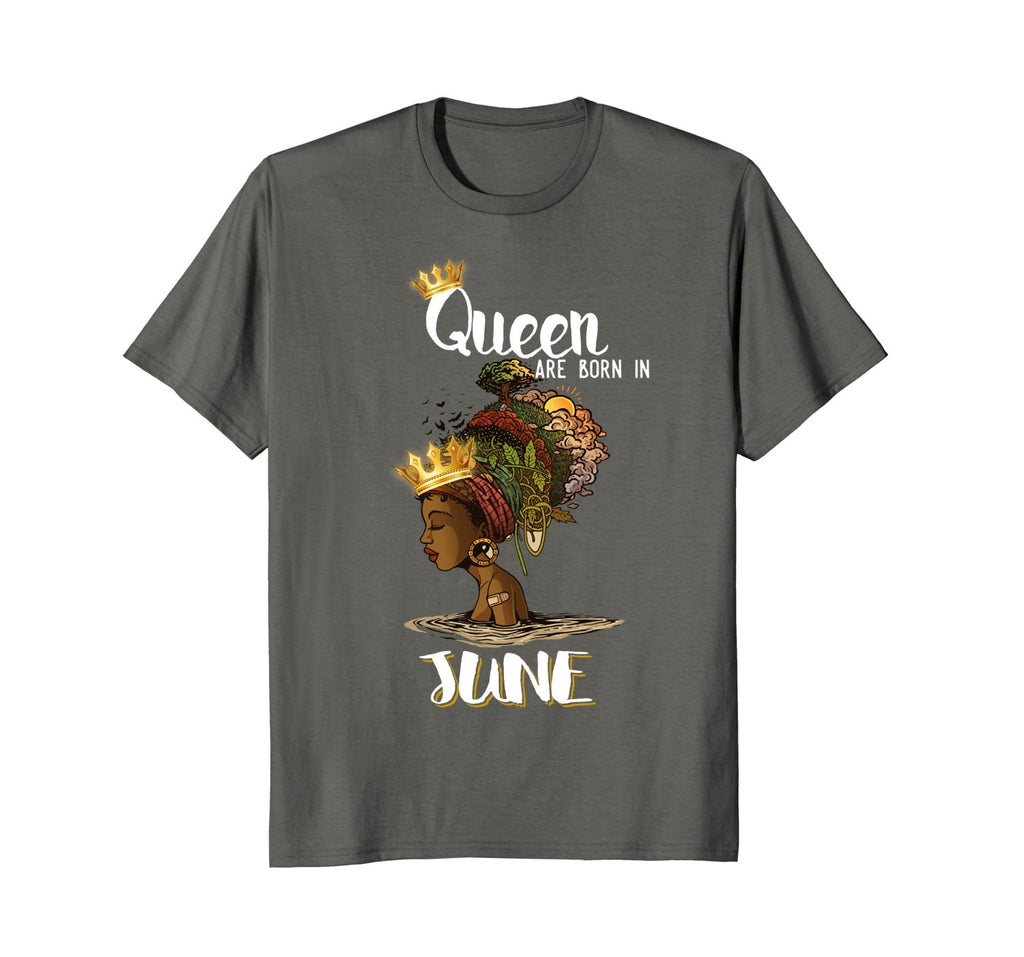 Queens Are Born In June Birthday T Shirt for Black Women