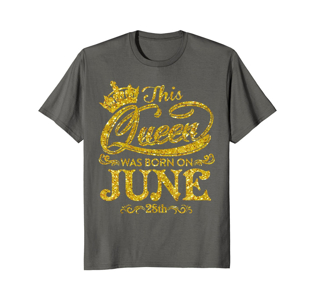 This Queen Was Born On June 28th Gold Birthday T-Shirt
