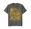 Image of This Queen Was Born On June 25th Gold Birthday T-Shirt