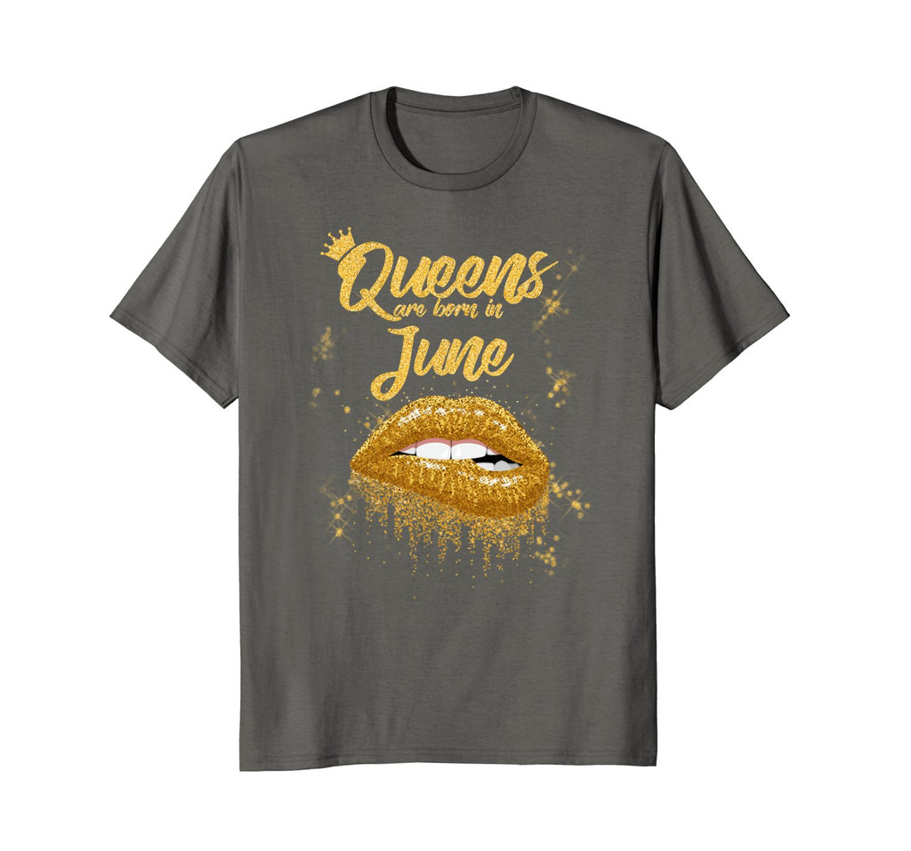 Queens Are Born In June Birthday T-Shirt for Black Women