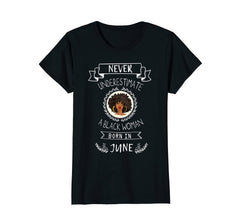 Womens Afro Black Woman Birthday June T-Shirt