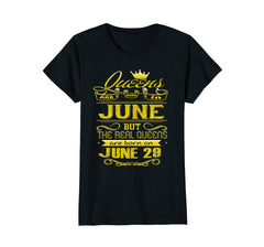 Womens Golden Real Queens Are Born On June 29 Birthday Shirt