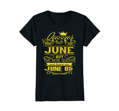 Womens Golden Real Queens Are Born On June 05 Birthday Shirt