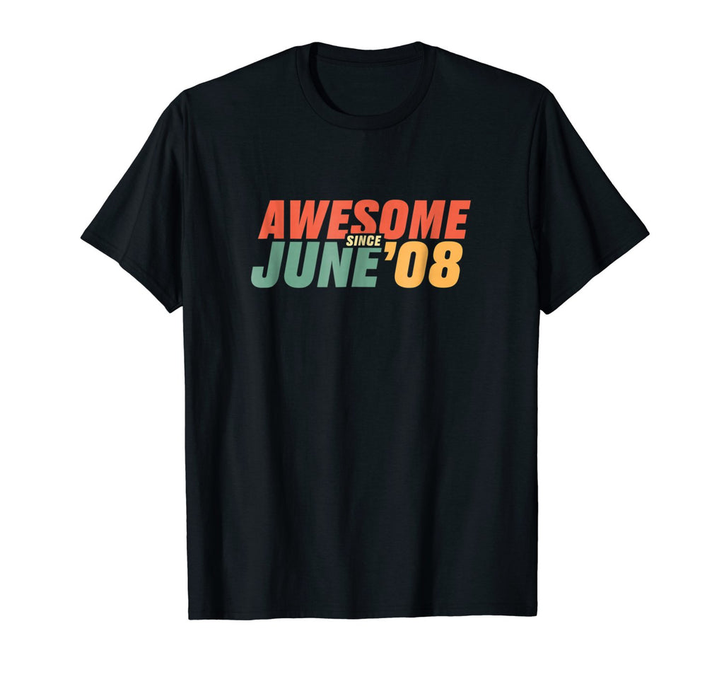 Born in June 2008 10th Birthday Gift 10 Years Old T Shirt