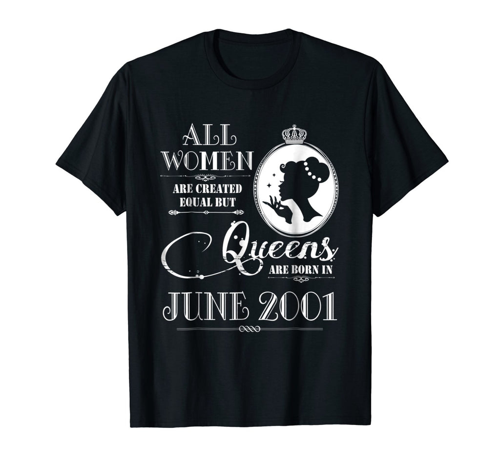Queens Are Born In June 2001 Shirt - 17th Birthday Gift Tee