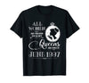 Image of Queens Are Born In June 1997 Shirt - 21st Birthday Gift Tee