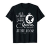 Image of Queens Are Born In June 1992 Shirt - 26th Birthday Gift Tee
