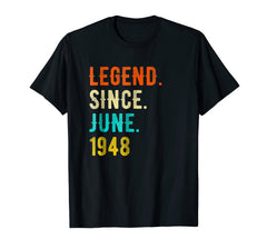 Legend Since June 1948 Vintage - 70th Birthday Gift T-Shirt