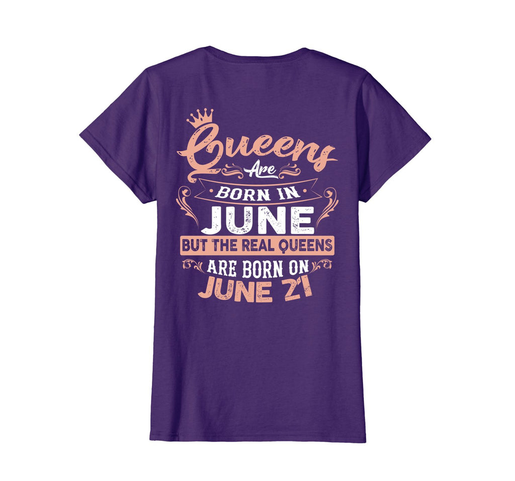 Real Queens are born on 21st of June Birthday Gift T-Shirt