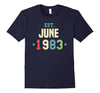 Image of Est June 1983 T-Shirt 35th Birthday Gift Shirts