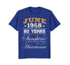 Image of 60th Birthday Gifts June 1958 T-shirt for Men, Women