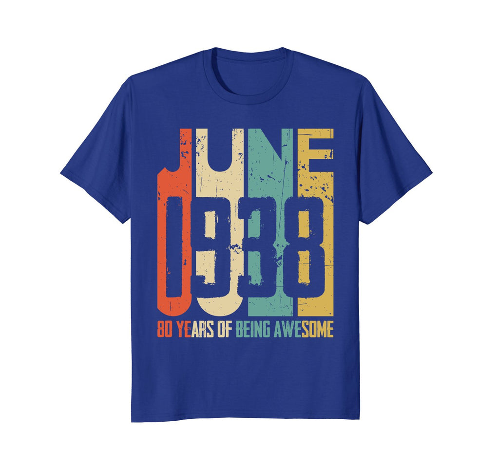 Retro Vintage June 1938 T-Shirt 80 Years Old Birthday Gift