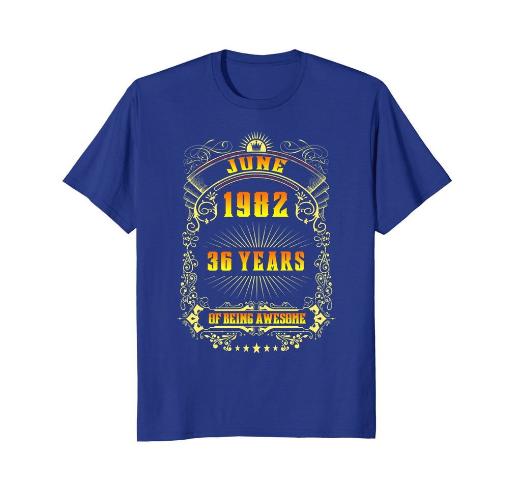 36th Birthday T-Shirt June 1982 36 Years Old Gift Shirt