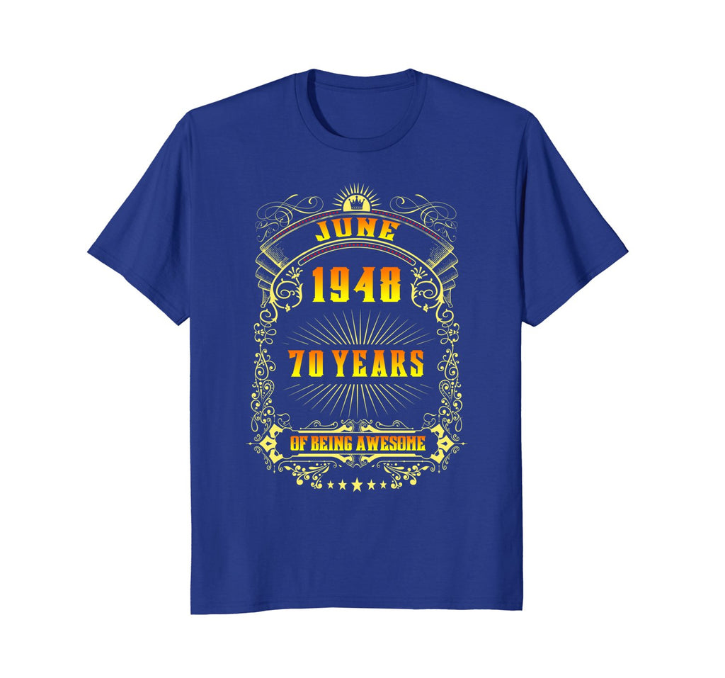 70th Birthday T-Shirt June 1948 70 Years Old Gift Shirt