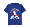 Image of Unicorns Are Born In June Birthday Girls Dabbing Tshirt