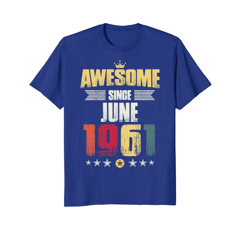 Awesome Since June 1961 Vintage 57th Birthday Gifts Shirts